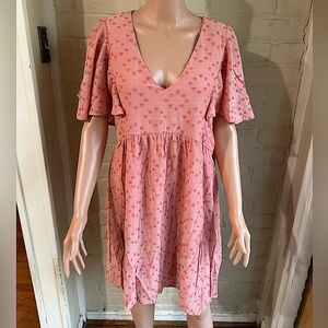 A Beautiful Soul NWT size A, XL rose pale pink polka dotted boho flowy dress